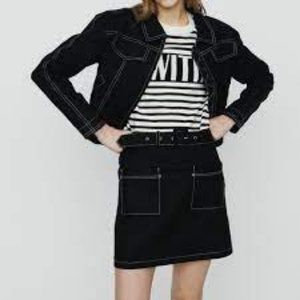 Maje black Bombi cropped denim jacket  NWOT